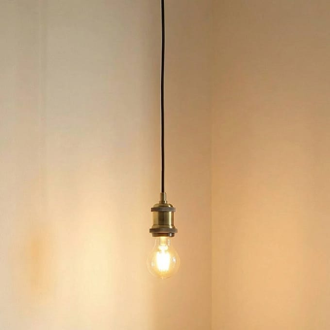 Lindby - hanglamp - 1licht - Aluminium, staal - H: 6.5 cm - E27 - messing