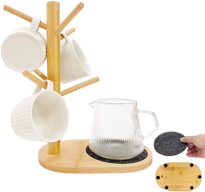GARDEN 6 Haken Houten Mok Boom Houder