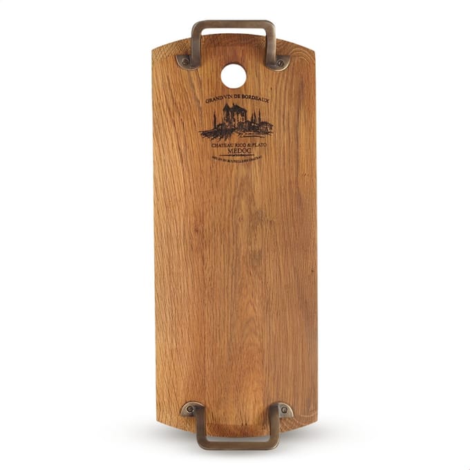 Rico & Plato Dienblad - Eikenhout - Rechthoekig - 50 cm lengte - Groot - Houten serveerplank - Borrelplank - Tapas - Kaas - Hapjes