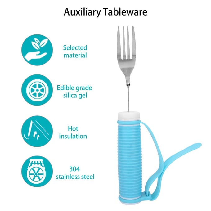 Aide à l'alimentation pour personnes âgées, accessoire anti-tremblement, vaisselle auxiliaire pour personnes handicapées(Fourchette ) white