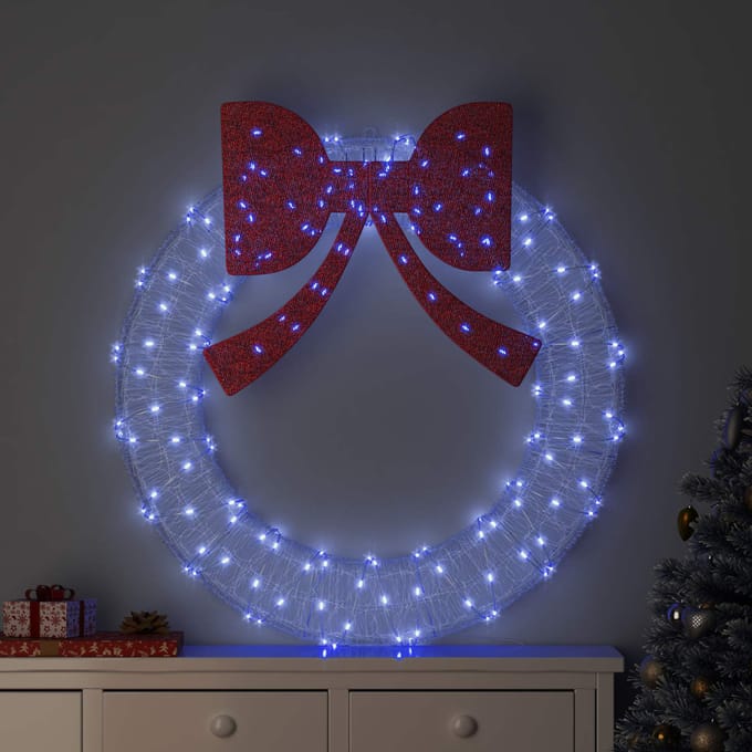 vidaXL Krans 150 LED's Blauw 120 cm Acryl