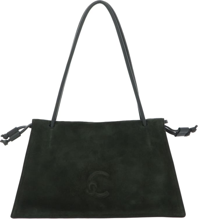 COCCINELLE Leren Schoudertas Dulse Suede Shoulderbag Alga Donkergroen