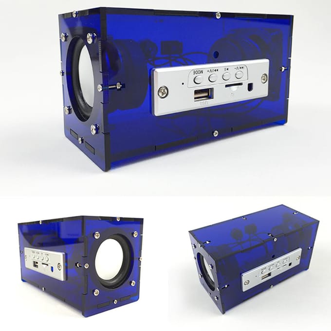 Bluetooth Speaker DIY Kit MP3 Muziekpakket Stereogeluid 3W Mini Eindversterker met Afstandsbediening blauw