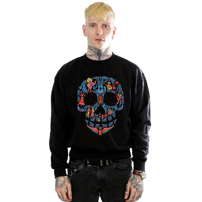 Disney Heren Coco Schedelpatroon Sweatshirt (Zwart)