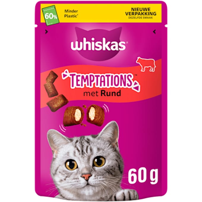 Whiskas Temptations - Verwensnacks - Rund 60 g
