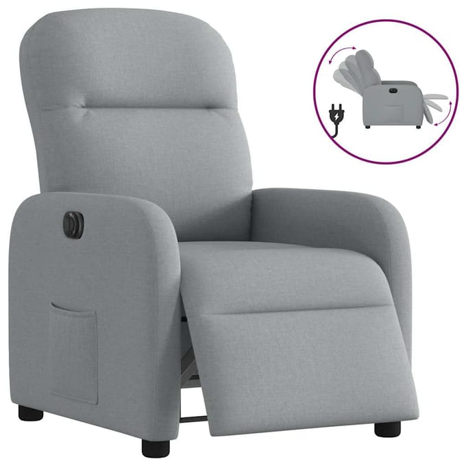 vidaXL - Fauteuil - elektrisch - verstelbaar - stof - lichtgrijs