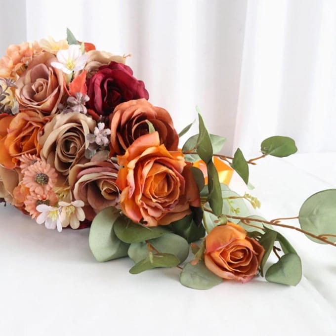 Bruidsboeket - Kunstbloemen Boeket - Bruiloft Accessoire - Levensecht Ontwerp - 32x25x15 cm