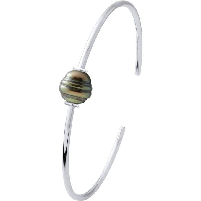Armband - Zilver 925 - Echte Gecultiveerde Tahitiparel Omgeven 9-10 mm