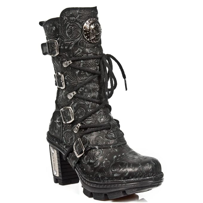 New Rock dames bloemen gotische leren laarzen - NEOTR005-S25