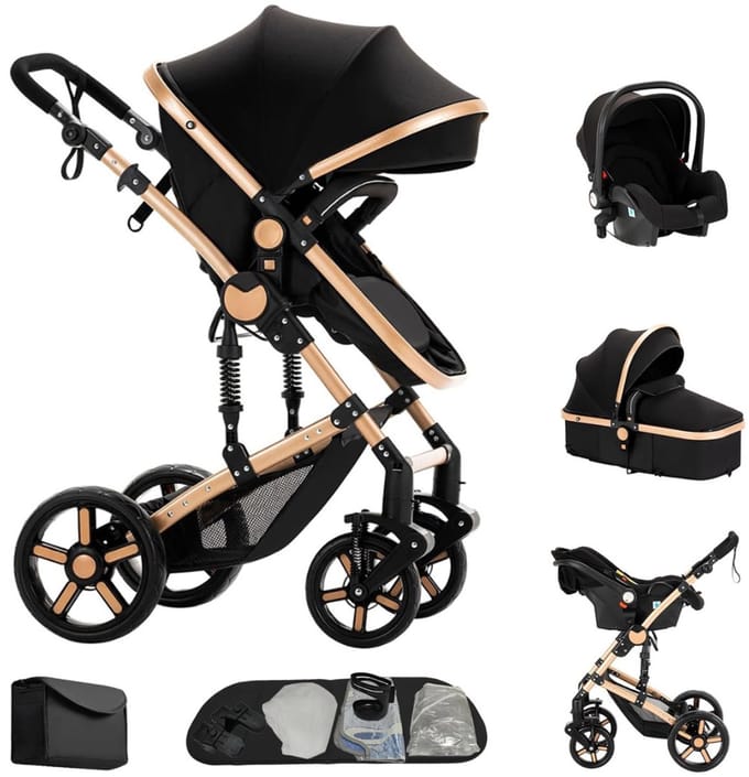 CRLYN® Kinderwagen 3 in 1 – Multifunctionele Wandelwagen – Babywagen