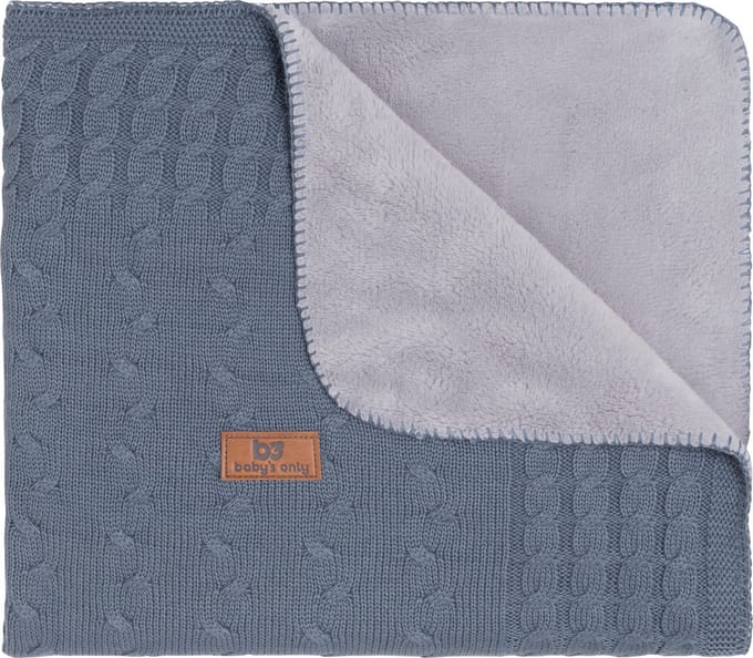 Baby's Only Gebreide ledikantdeken teddy - Baby deken Cable - Granit
