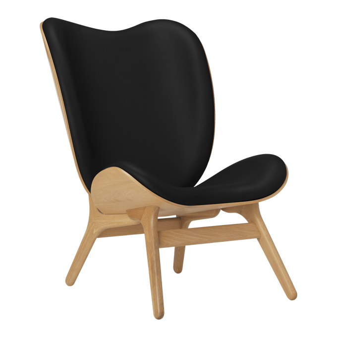 UMAGE A Conversation Piece Highback Fauteuil - eiken - Leder Hope black