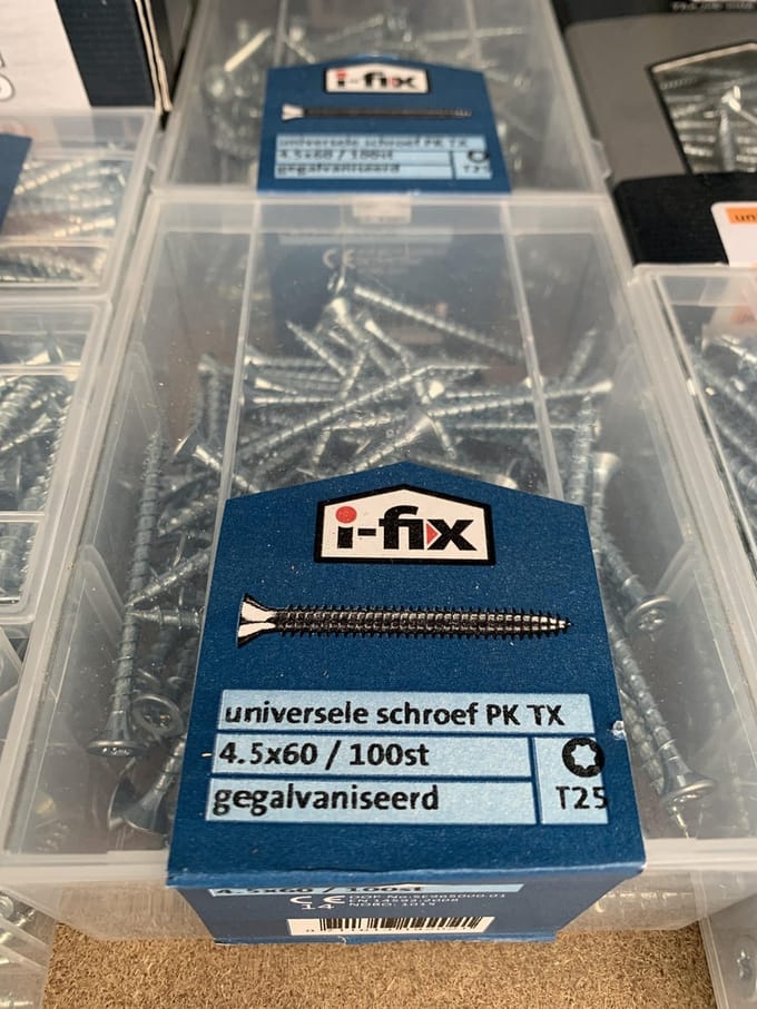 Universele schroef platkop torx 4.5 x 60mm 100 stuks