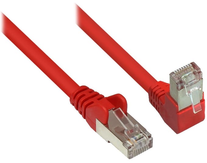 S/FTP CAT6 Gigabit netwerkkabel haaks/recht / rood - 2 meter