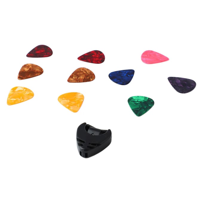 10 STUKS Gitaarpick Plectrum en Gitaarpick Houder Set Draagbaar Bas Accessoires Gereedschap brown