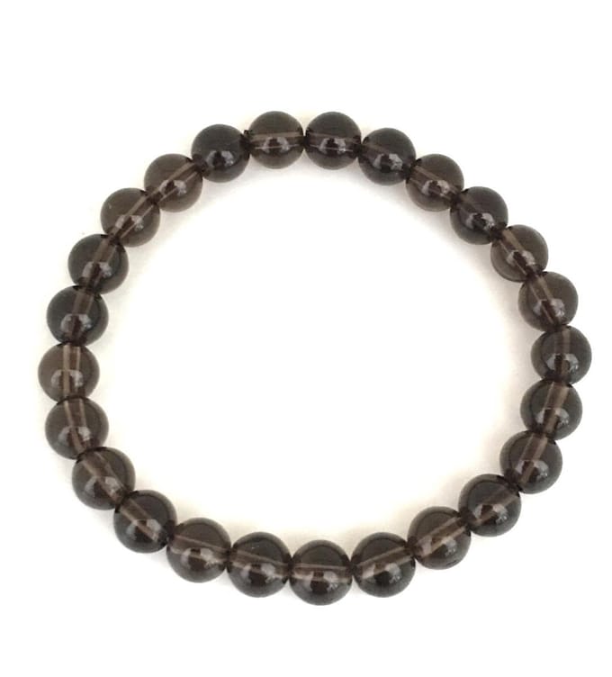 Rookkwarts edelstenen armband 8 mm concentratie steen