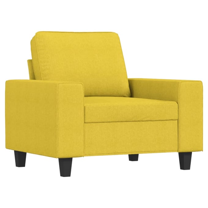 vidaXL - 3-delige - Loungeset - stof - lichtgeel