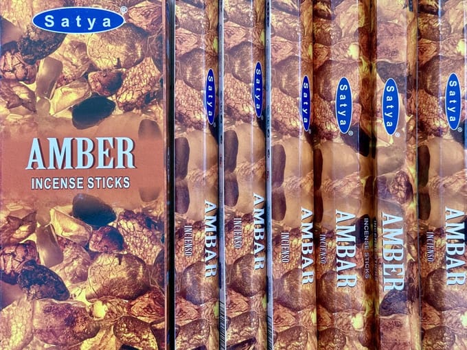 wierook satya amber 20 incense sticks x 6 packets