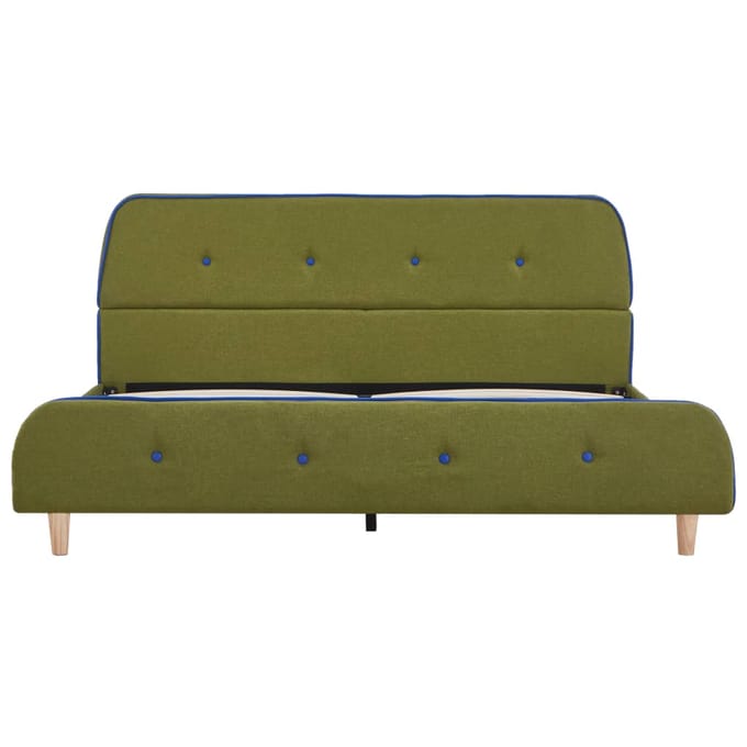 vidaXL - Bedframe - stof - groen - 140x200 - cm