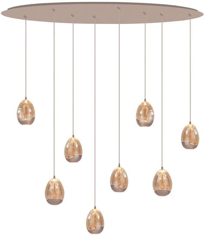 Highlight - Hanglamp Egg ovaal 12 lichts L 140 cm champagne