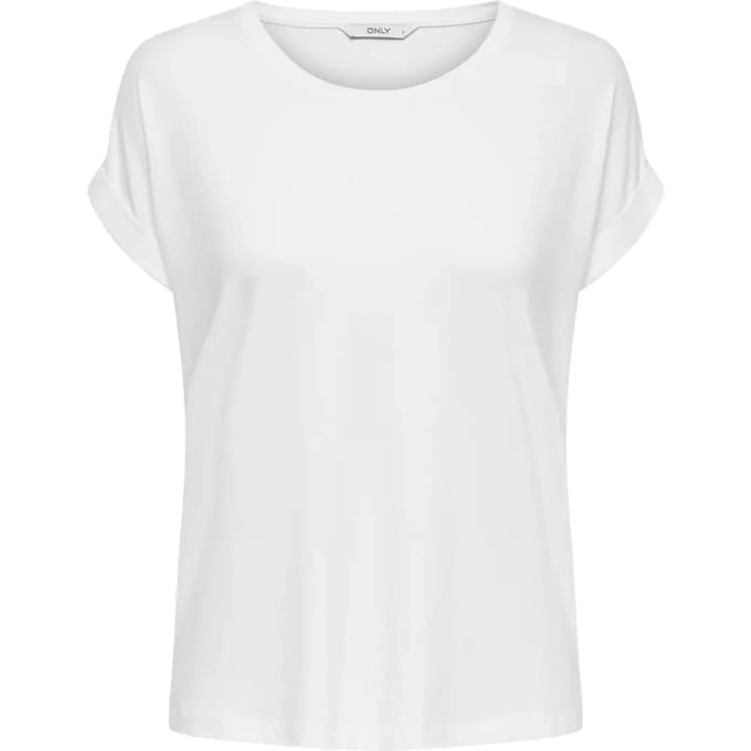 Only witte dames t-shirt   Ronde hals   Relaxed Fit   Korte mouw Wit S