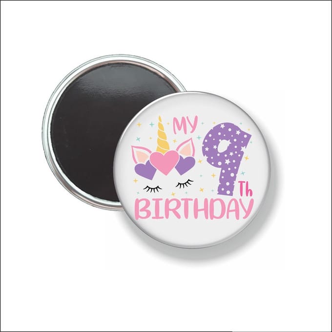 Button Met Magneet 58 MM - My 9th Birthday - NIET VOOR KLEDING