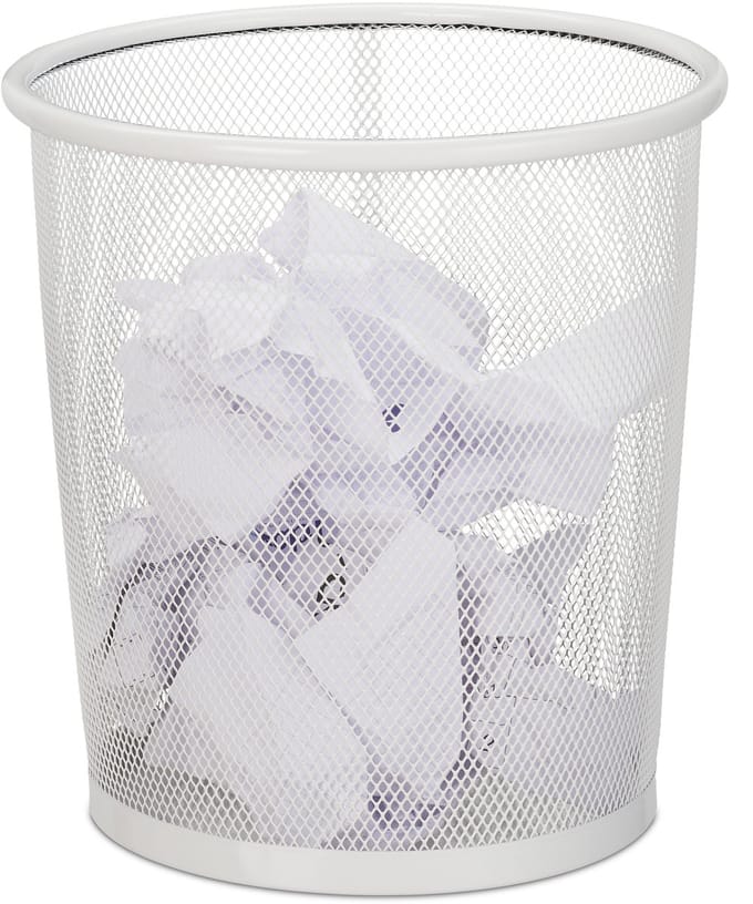 4x papiermand metaal - prullenmand - prullenbak - papierbak - 8 L - afvalbak