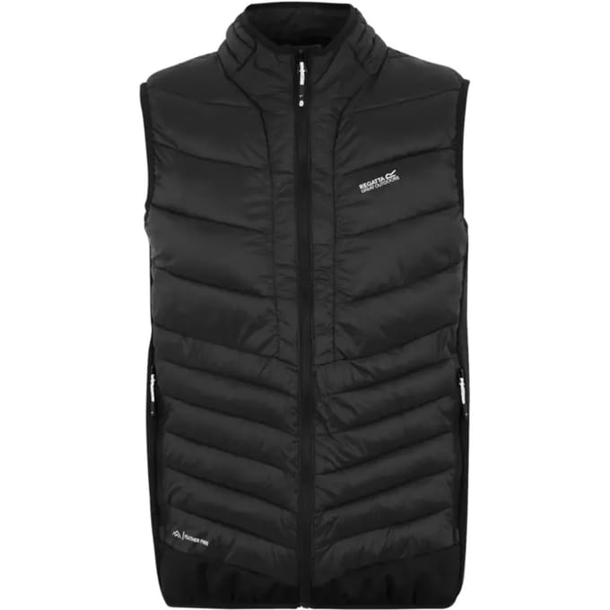 Leedre hybride gewatteerde bodywarmer voor heren