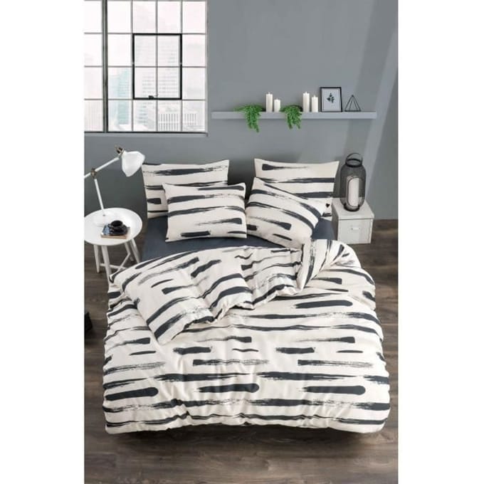 Beddengoedset - 1 dekbedovertrek 220 x 240 cm + 2 kussenslopen 60 x 60 cm - 65% katoen, 35% polyester - Wit wit