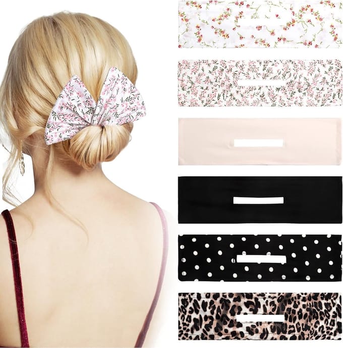 Set van 6 Herbruikbare Donut Buns voor Haarstyling - Flexibele Multi-Color Haaraccessoires voor Krullen en Buns