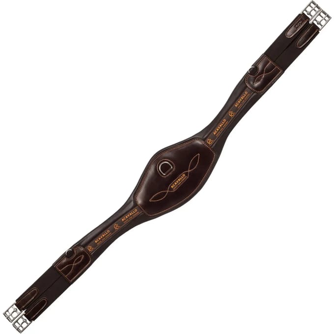 Anatomische springriem voor paard van leer Acavallo