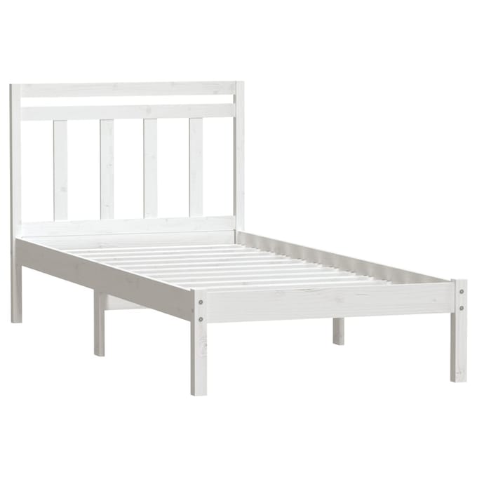 vidaXL - Bedframe - massief - grenenhout - wit - 100x200 - cm