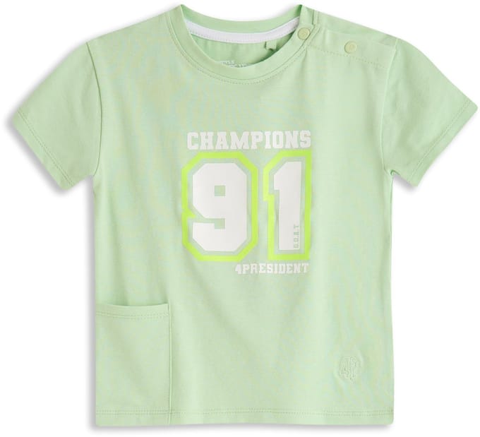 4PRESIDENT T-shirt jongens - Pastel green - Maat 80