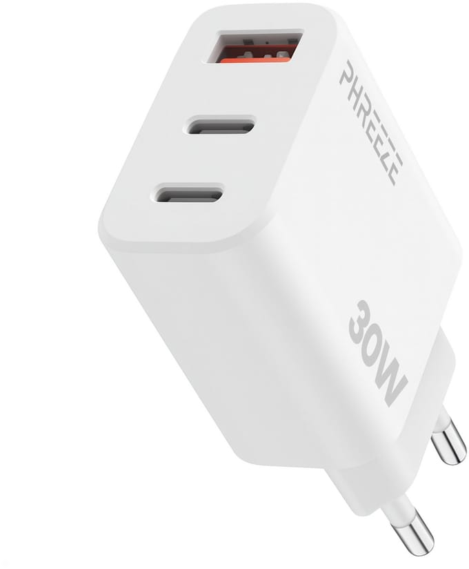 Usb C adapter 3 poorten 30w - Oplader - Snellader - Usb C & usb lader - Phreeze origineel