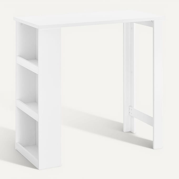 SoBuy Bartafel Wit - 112 x 57 x 106 cm - Met 3 Opbergplanken