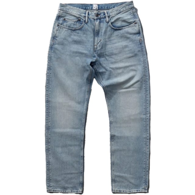 -1 Nordic Jeans Sky blue basic relaxed leg deep blue denim