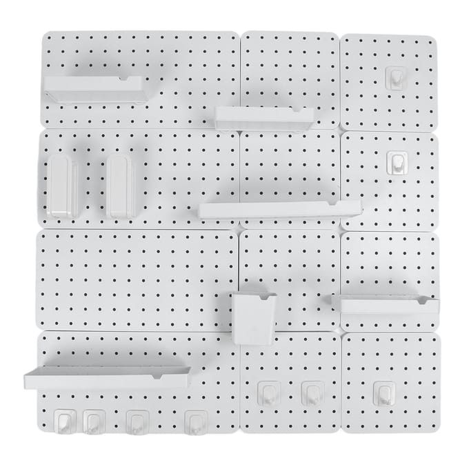 Kit Combiné Panneau Perforé Gain de Place Multifonction Organisateur Mural Kit Combiné Panneau Perforé et Accessoires pour Cuisine