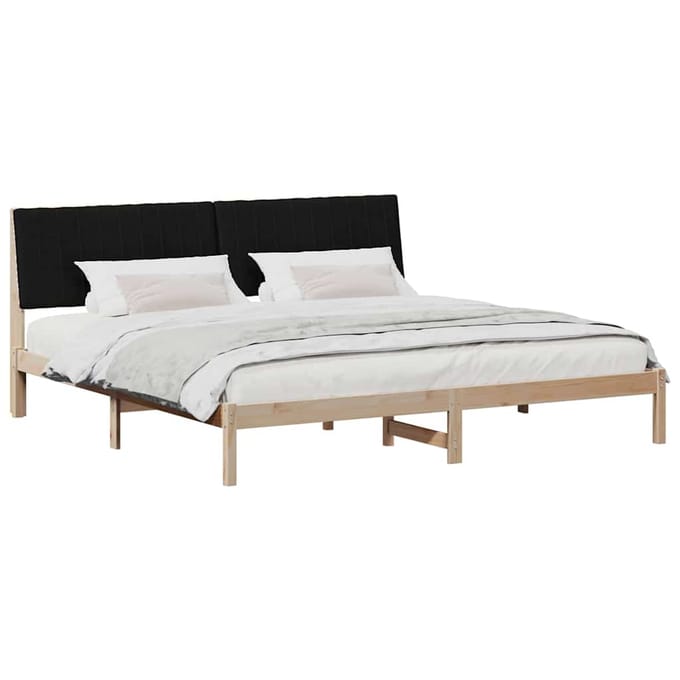 vidaXL - Bedframe - met - hoofdeinde - Bruin - 200 - x - 200 - cm - Massief - grenenhout