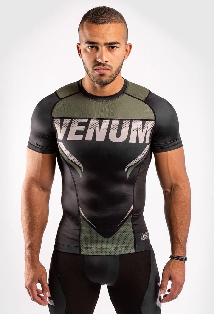 Venum ONE FC Impact Rashguard S/S Zwart Kaki - S