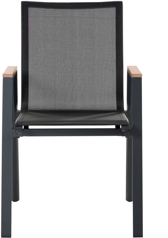 TIANO - Tuinstoelen set van 4 - Zwart - Aluminium