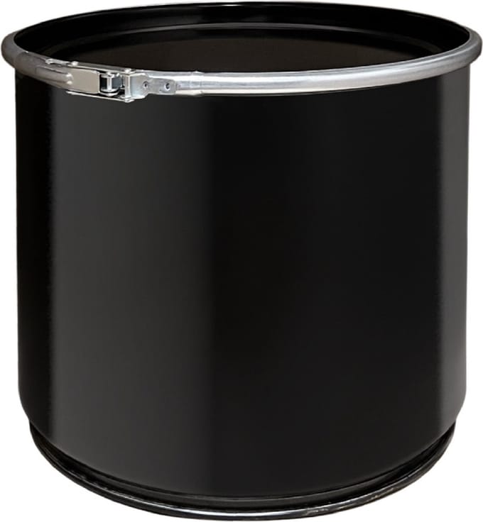 Olievat met deksel - prullenbak - 30 liter - staal - zwart