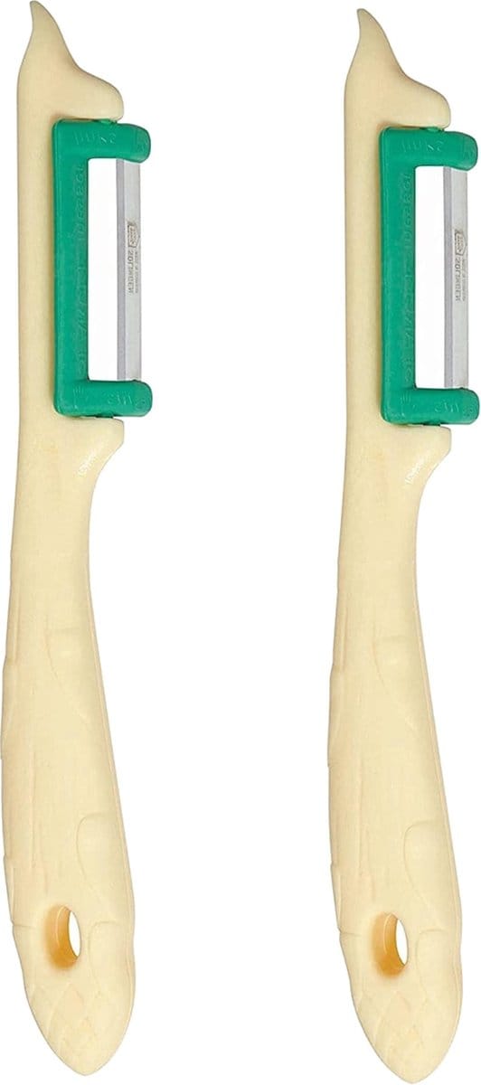 RÖR Solingen Groente-, Fruit- en Aspergeschiller – Ergonomisch & Duurzaam – Crème – Linkshandig – 2 stuks