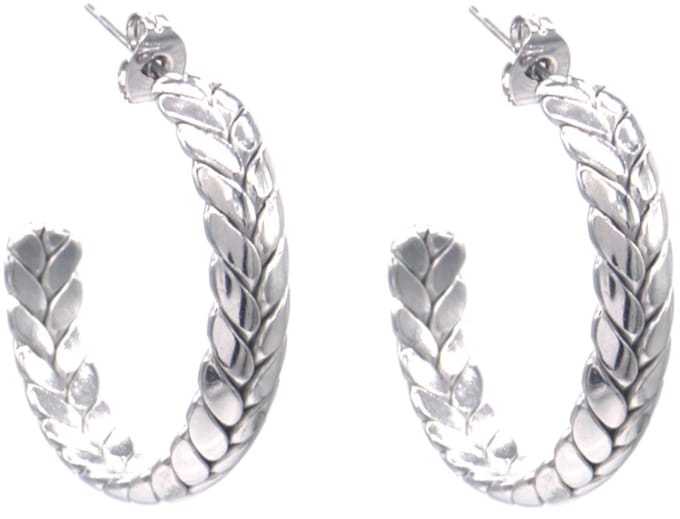 Oorringen - RVS - zilverkleurig - 30 mm - dames