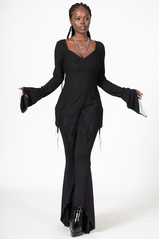 Killstar - Gothic Blouse - Distressa Blouse - XS tot L - voor Vrouwen - zwart