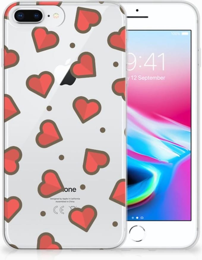 TPU Hoesje voor Apple iPhone 7 Plus | 8 Plus TPU bumper Hearts