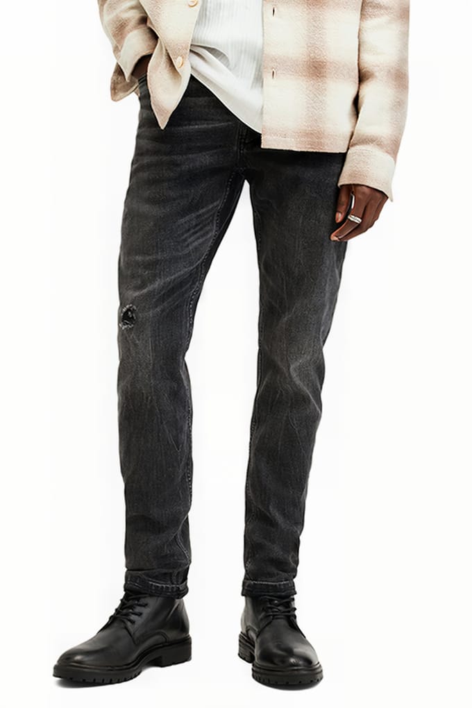 AllSaints Rex Washed Black Größe: W38L32 | Slim Jeans Outlet | Herren | Schwarz