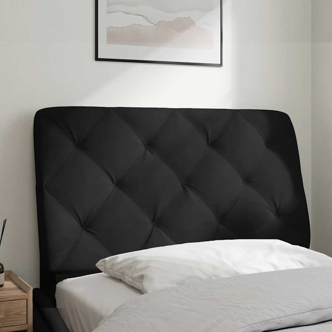 vidaXL - Hoofdbordkussen - 80 - cm - fluweel - zwart