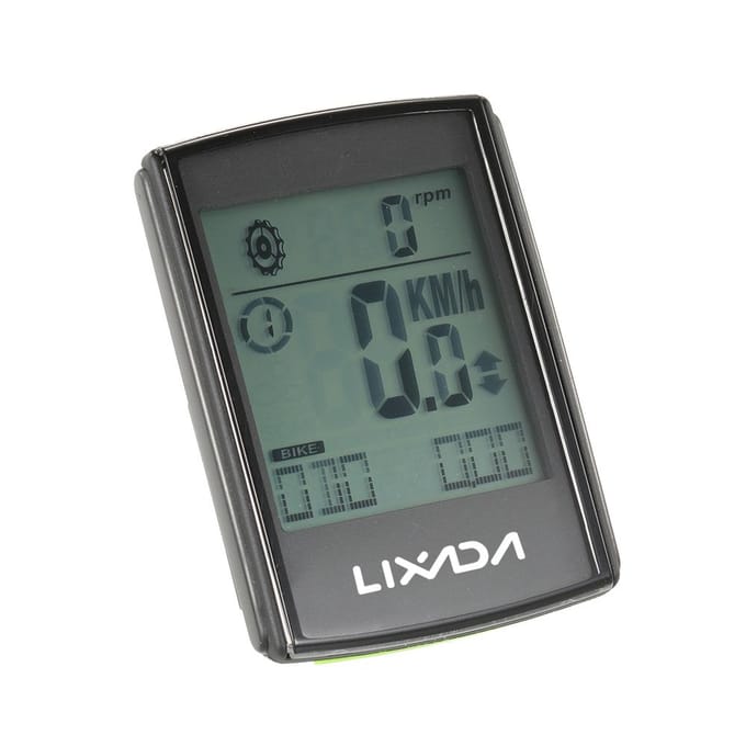 Lixada Multifunctionele 2-in-1 Draadloze LCD Fietscomputer Snelheid Cadans Waterbestendig zwart