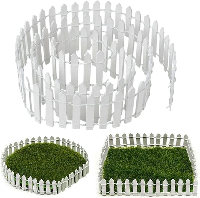 Miniatuur Hek - Decoratieve Omheining - Tuin Decoratie - Flexibel Ontwerp - 102 cm - Wit