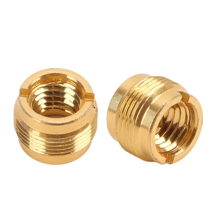 5 stuks Microfoon Schroefdraad Adapter 3/8in Vrouwelijk naar 5/8in Mannelijk Adapter Goud voor Microfoon Microfoonstandaard Zwenkarm beige